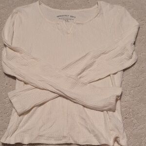 Aeropostale Cream Long Sleeve Tee